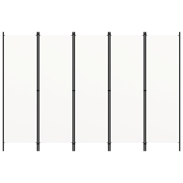 vidaXL Room Divider 5-Panel White 250x180 cm Vit white