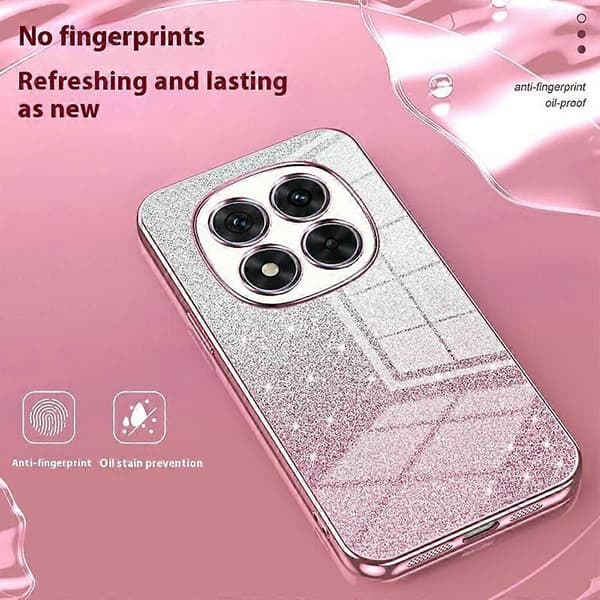 Til Xiaomi Redmi Note 14 Pro 5G Cover Elektroplettering Gradient Glitter TPU Telefon Cover - Blå Multicolor Blue Multicolor Blue