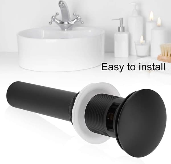 Bathroom Faucet Pop-up Sink Drain, G1 1/4 \" Brass Basin Drain Without Overflow