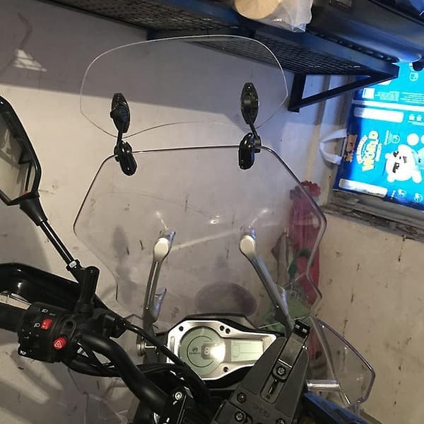 Transparent Universal Motorcycle Adjustable Windshield Extension Windscreen Spoiler Air Deflector