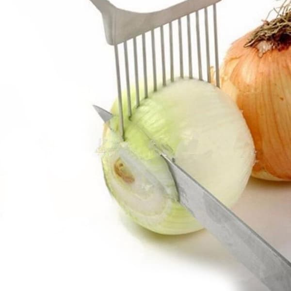 Løg holder med praktisk håndtag Vit white