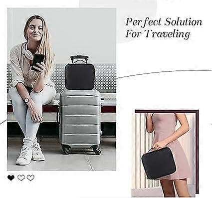 Makeuptaske Sort med skillevægge og børsterum