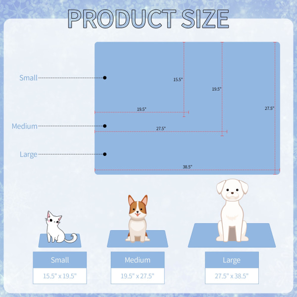 Kjølematte for kjæledyr, katte- og hundepute, sommeravkjøling, komfortabel og myk for kjæledyr og voksne L blue