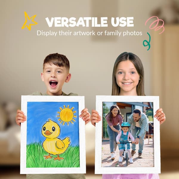 Utbytbara konstramar för barn, 100 verk, med väggkrokar och stativ, 21x30 cm