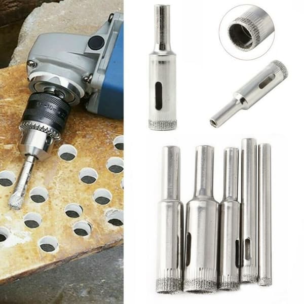 Diamond Drill Bit Set 5/6/8/10/12 mm, Diamond Coated Drill Bit Set, Suitable for Ceramic Tiles, Marble, Glass