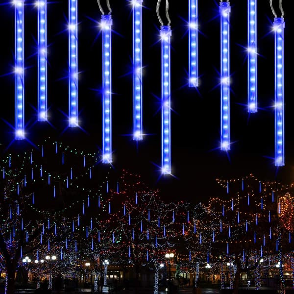 Meteorregnlys med timerfunktion, energibesparende tilslutningsbare LED-lys til udendørs dekoration