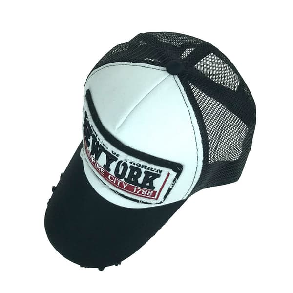 New York mesh baseballkeps broderad keps med topp och sliten version