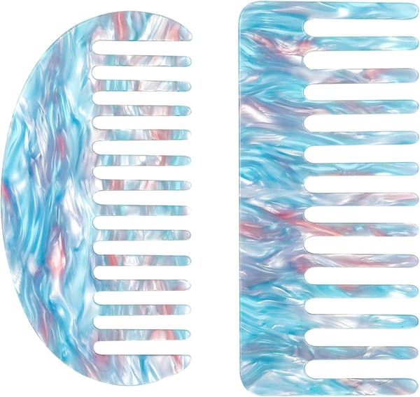 2-Piece Wide Tooth Comb Set, Large Detangling Comb No Handle