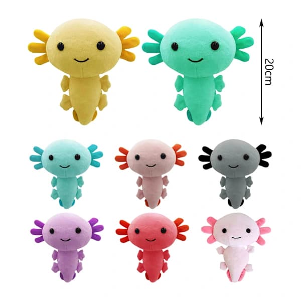 20 cm Axolotl Plyslegetøj Blødt Tøjdyr Blå Pink
