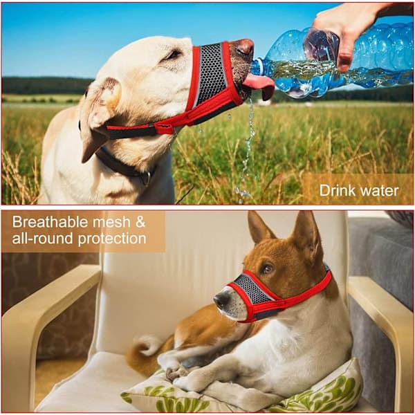 Dog Muzzle, Breathable Adjustable Muzzle and Dog Training Muzzle to Prevent Biting and Barking Suitable for Large Medium and Small Do...