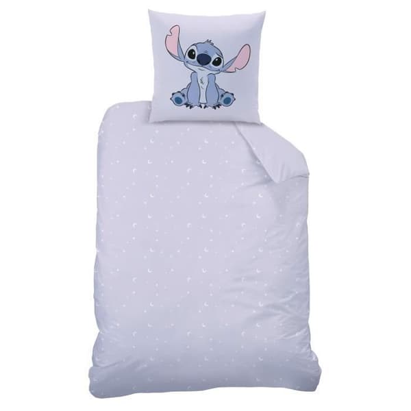 Sängkläder 100 % bomull Disney Stitch Happy-tryck 140x200 cm + örngott 63x63 cm