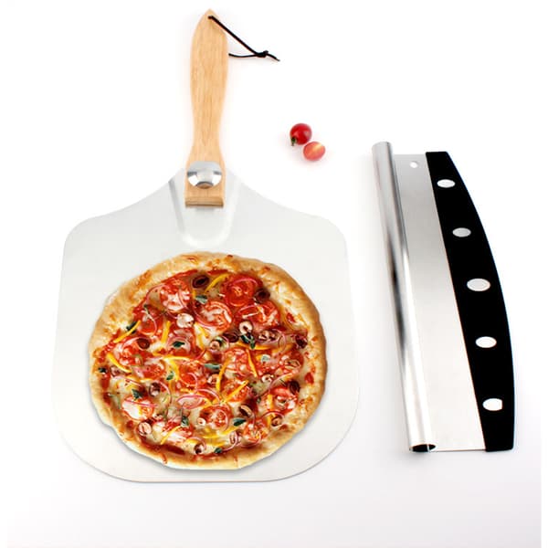 Ultimativ Pizza Bageoplevelse, Aluminium Pizza Spader til Perfekt Pizza Glid, Rustfrit Stål Pizza Skærer med Vuggeblad, Foldbart Design til