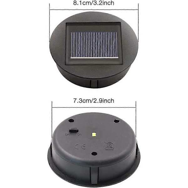 4-pakning Solcellelamper Erstatning med LED-lamper, Solcelletaklamper Erstatning, LED Solpanel Sha