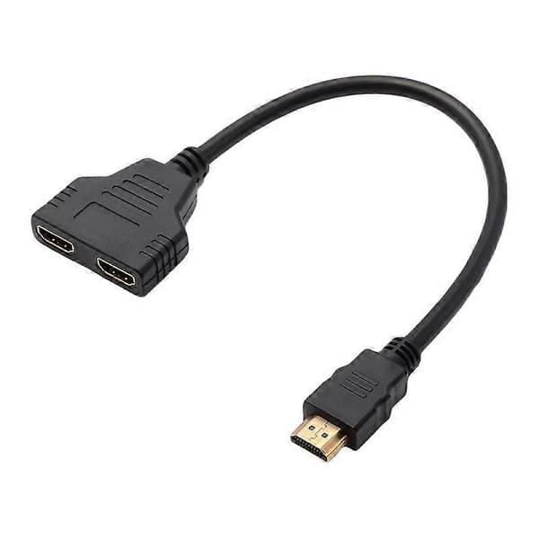 1 ind 2 ud HDMI-kompatibel han til dobbelt hun splitter adapter konverteringskabel til PC DVD