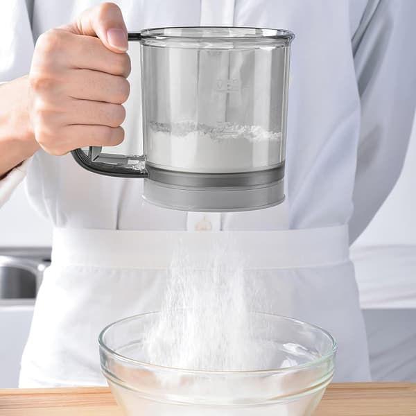 Dobbeltvegget melsikt med lokk for baking, matlaging, kjøkken, konditorsikt