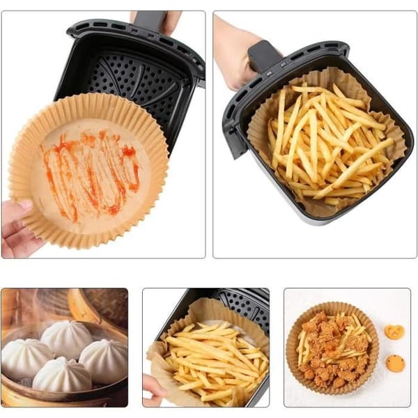Bagepapir - 50 Stykker - Sulfat - Engangs - Til Airfryer
