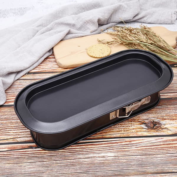 Sort rustfrit stål Springform Pan Non-Stick Belægning, 31,5 * 12,5 * 8,5 cm holder maden frisk og til opbevaring