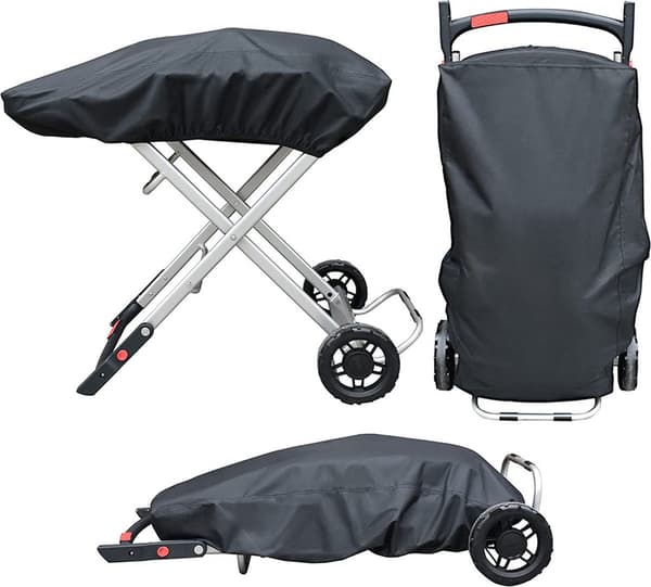 Grillovertræk, Vandtæt UV-beskyttelse, Sort, til Weber Traveller Bærbar Gasgrill, 101x49x25cm