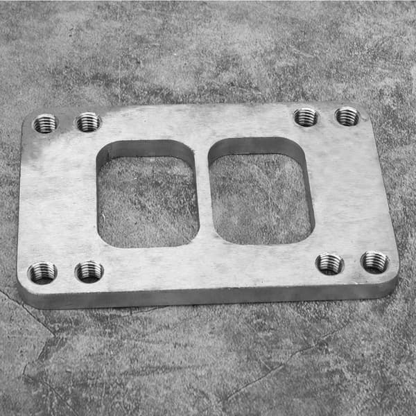 Rustfritt Stål Turbo Manifold Flens Adapter T6 til T4 Delt Eksos 8 Hull