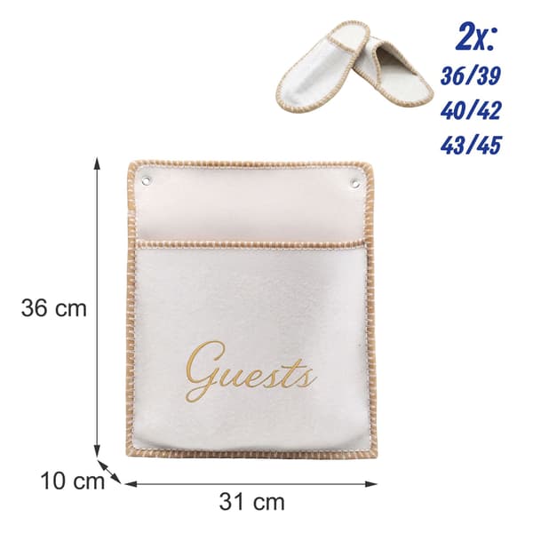 Filtgästtofflor, set med 6 par, beige, halkfri sula