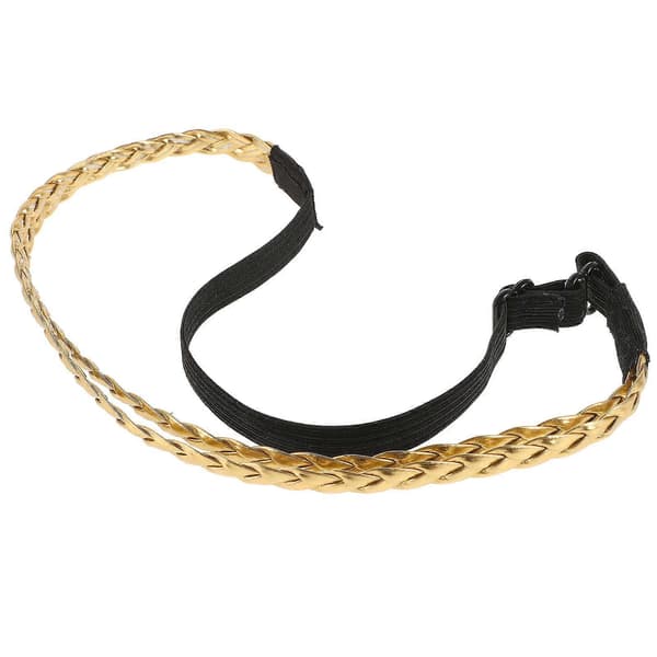 Gyllene Flätat Hårband i Konstläder för Kvinnor, 56 cm