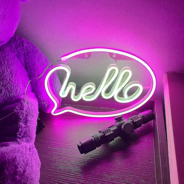 Hej Neon Skylt Bokstäver LED Ljusdekor