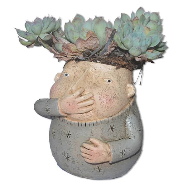 Søt gutt klyper nese blomsterpotte saftige figurer planter dekor stor kapasitet multifunksjonell flo