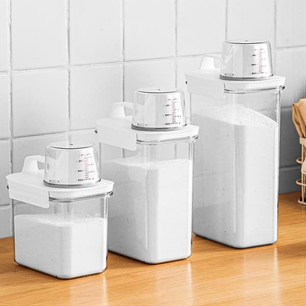 Airtight Storage Box for Laundry Detergent Powder with Lid and Handle, Multifunctional