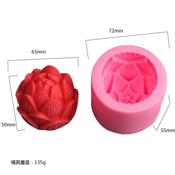Multifunksjonell 3D-form - Rose - Silikon