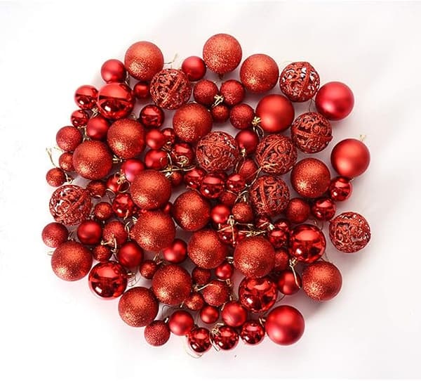Shatterproof White Christmas Ornaments with Hanging Loop for Christmas Tree Decorations