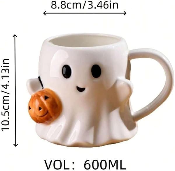Gresskarkopp Halloween Spøkelseskrus Keramisk Kopp