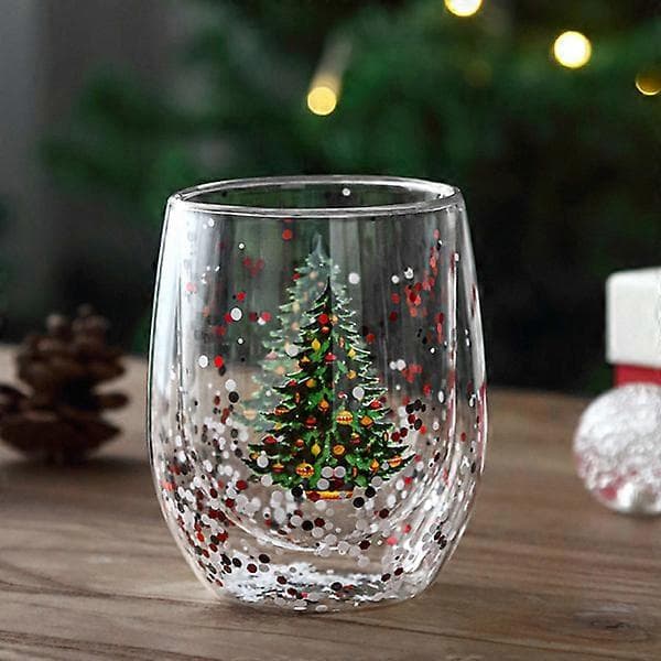 Søde Krus Te Kaffekop Mælk Dobbeltvægget Glas Krus Jul
