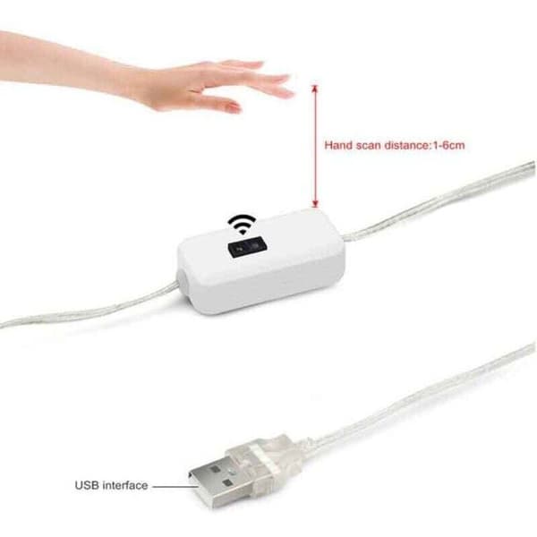 3m Self-Adhesive LED Strip - Infrared Motion Sensor - 3000K Warm Light - Waterproof - USB Rechargeable - for Drawers and Cabinets