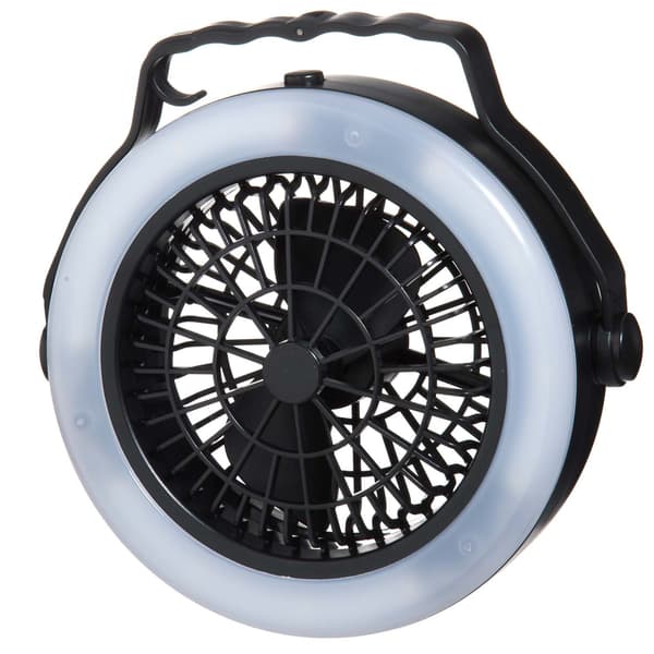 Campinglygte med ventilator, batteridrevet, 12 LED-lys