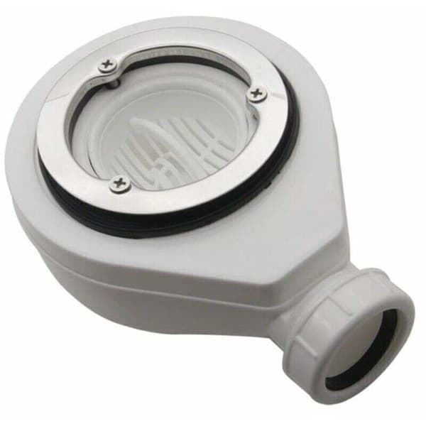 Horizontal drain without cover Ø90 for shower trays, from DEBUNS