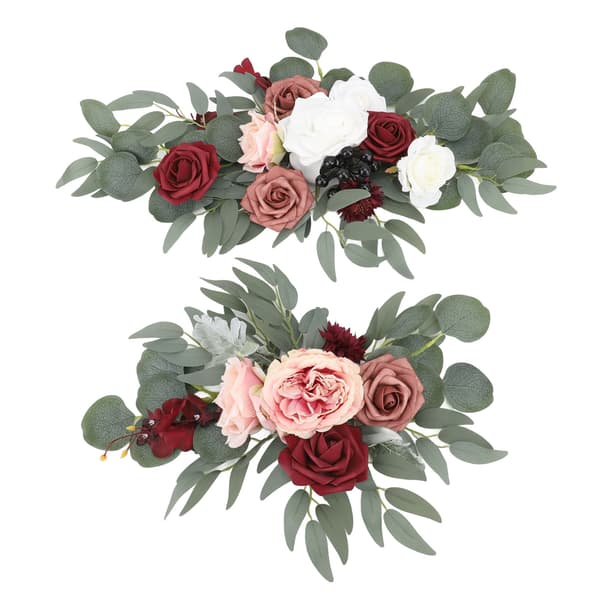 Kunstige bueblomster rosa bryllupsdekorasjon