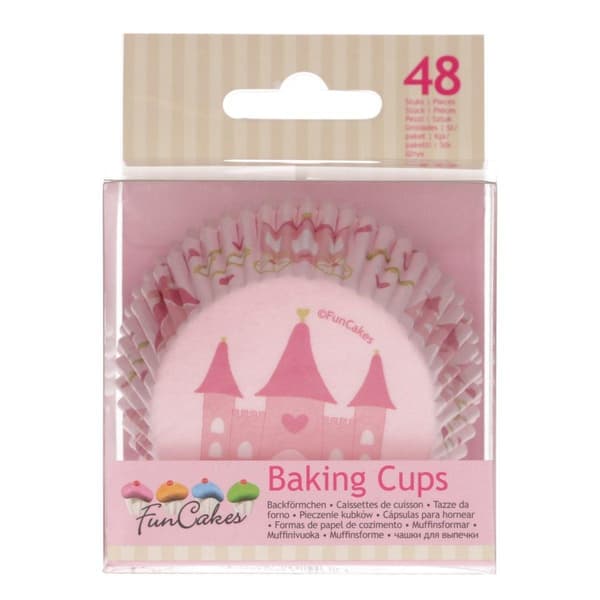 Muffinsforme Prinsesse 48 stk - Funcakes Rosa pink