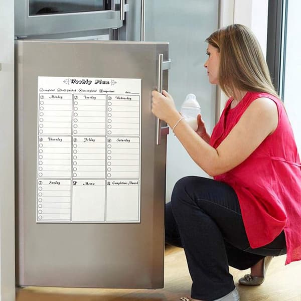 Magnetic Weekly Meal Planner for Fridge, Dry Erase Whiteboard Calendar and Task Organizer-FX-