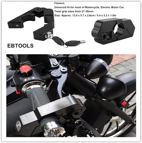 Handlebar Lock, Universal Aluminum Alloy Motorcycle Handlebar Brake