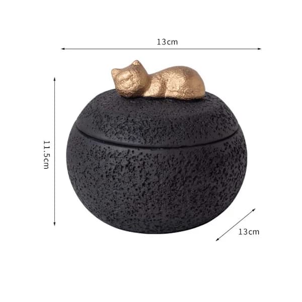 Urne til kæledyrskremering Askebeholder - Mindeboks til katte og hunde, 350 ml kapacitet, Flere farver Sort