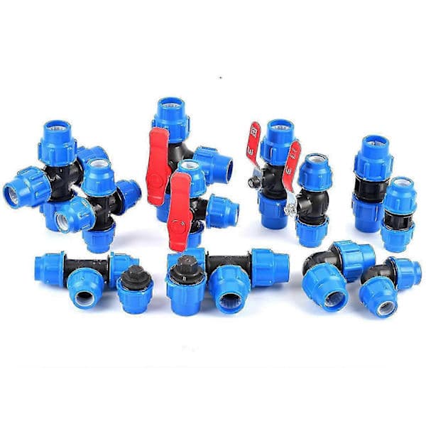 20/25/32/40/50 mm PVC PE rørvannsplitterventilforbindelse for hagevanningssystem slangekobling [DB] Kryss 32 mm 32mm 32mm