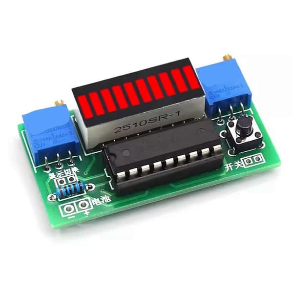 4X LM3914 10 Segment 3.7V Litium 12V Batterikapasitetsindikator Modul Strømnivåtester LED-display DIY-sett