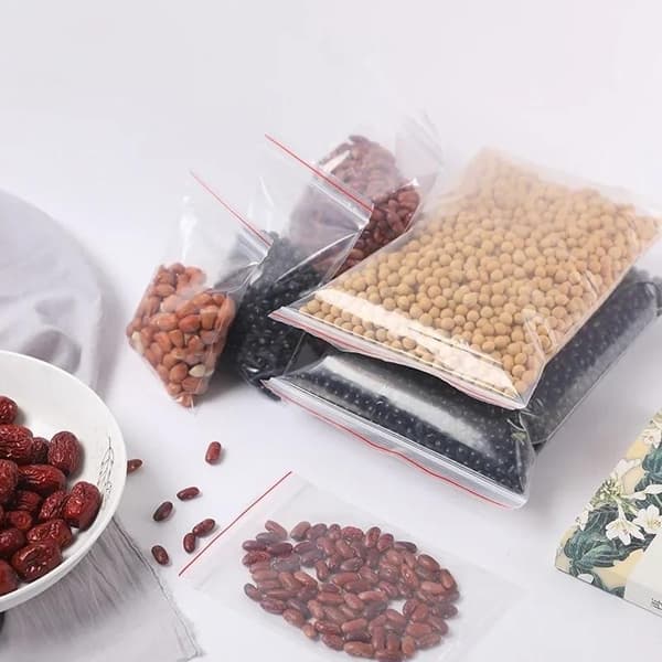 100-Pack Ziplock Zipper Bags - Transparent