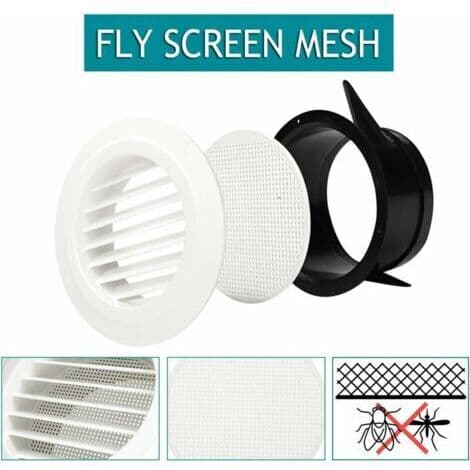 6 Round ABS Ventilation Grilles with Insect Net, Protective Grilles for Ducts, Ventilation Grilles with Protective Grille (ø150mm)