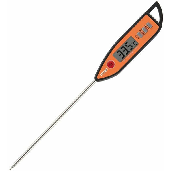 Snabbläsande Kökstermometer med Lång Sond Digital Baktermometer, Röd
