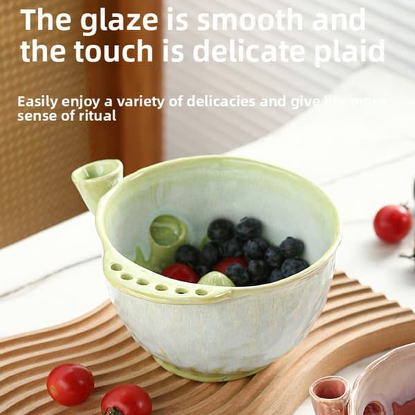 Fruktskylleskaal Selvroterende Virvler Med Dreneringshull, Rosa, Stor Pink Large