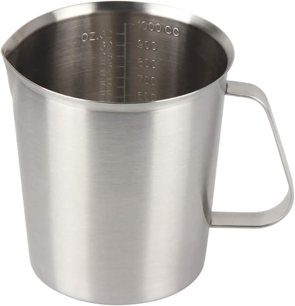 (Sølv-Rustfrit-2000ml) Målebæger i rustfrit stål 304