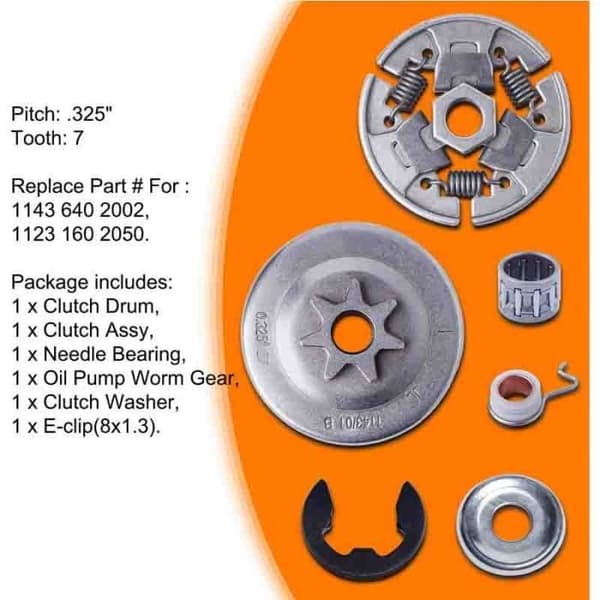 7T Koblingstromle og kædehjulskappe-sæt .325\" til Stihl motorsav MS231 MS251 MS241 MS231C MS241C MS251C