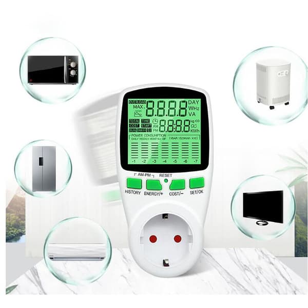 Wattmeter Elektrisk Energimåler Effektmåler Fakturering Uttak, Strømmåler Uttak Multifunksjonell Effektdetektor