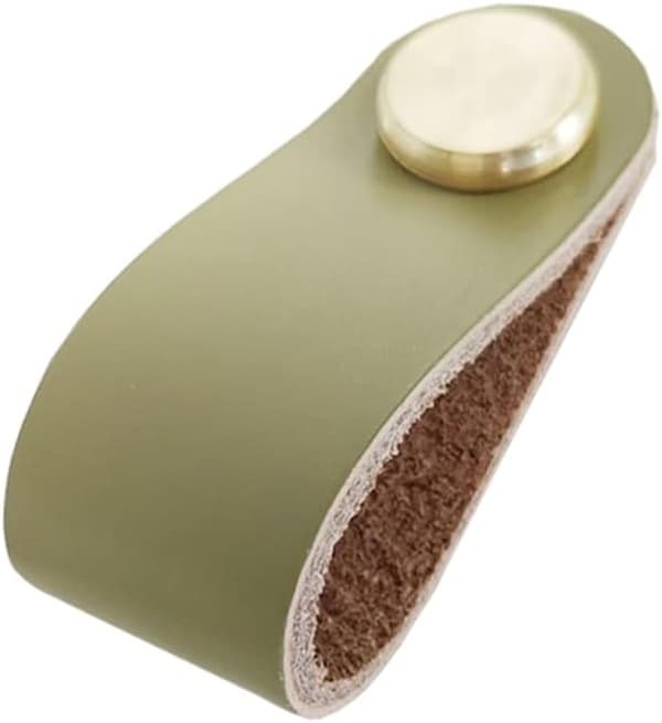 Läder Skåphandtag, 2 Handtag Vintage Möbelhandtag, Aluminium, 96 mm